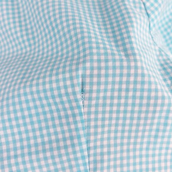 Lilly Pulitzer Blue Gingham Button Down Dress Shirt Size 6 100% Cotton - Picture 4 of 8